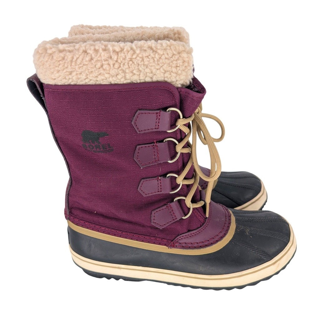 Sorel Winter Carnival Boot Women 9 Purple Waterproof Sherpa Lined Outdoor Snow